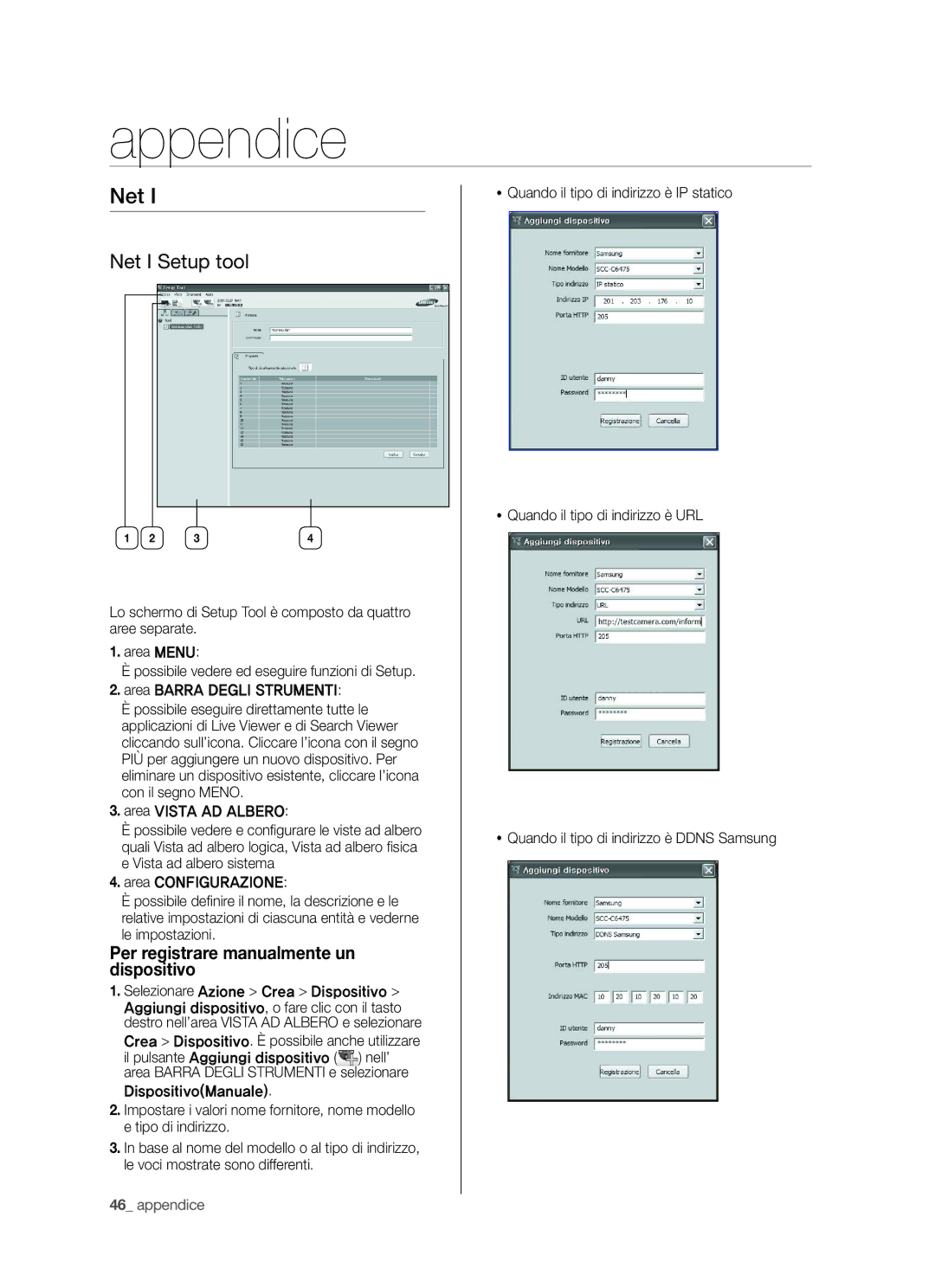 Samsung SHR-5040P/XET, SHR-5042P/XET manual Appendice, Net I Setup tool 