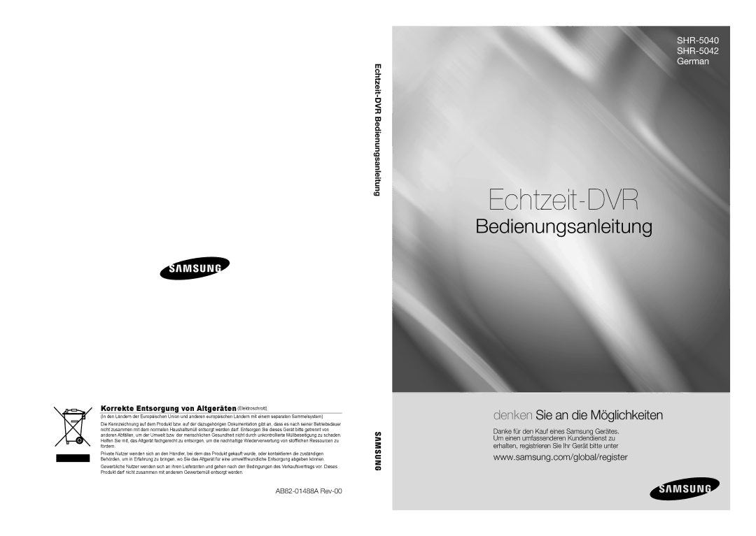 Samsung SHR-5040P/XEG, SHR-5042P/XEG manual Echtzeit-DVR 