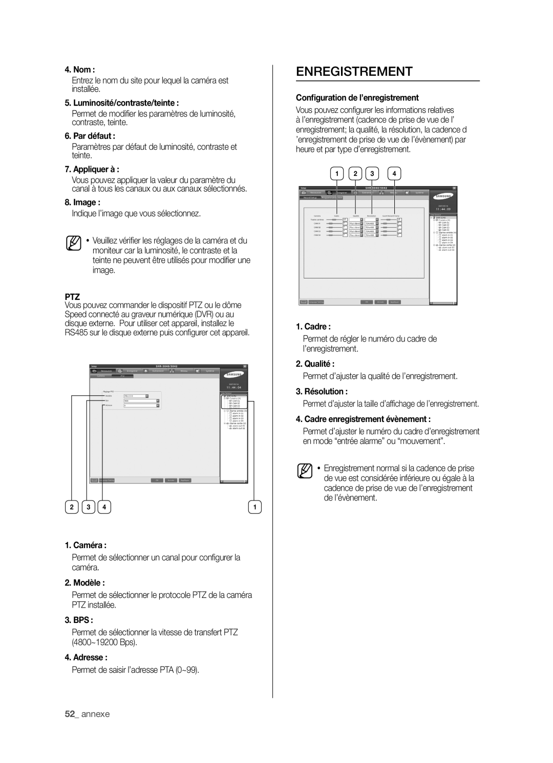 Samsung SHR-5042P/XEF manual Enregistrement 