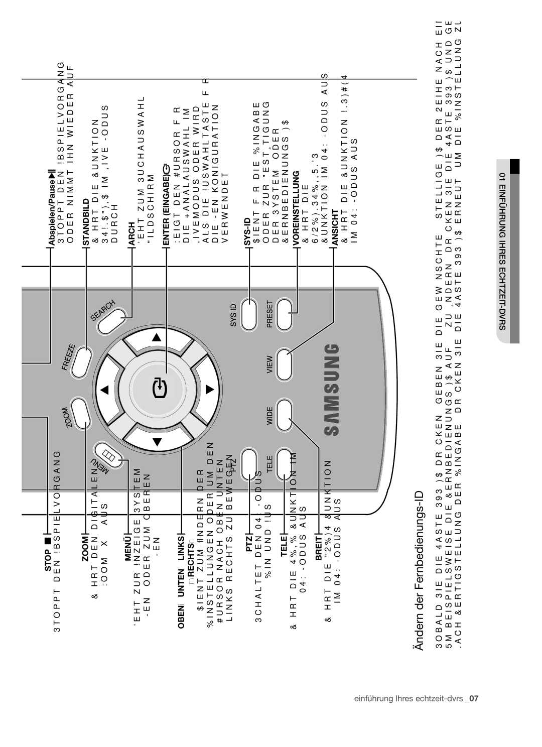 Samsung SHR-5082P/XEG, SHR-5160P, SHR-5162P/XEG, SHR-5080P manual Ändern der Fernbedienungs-ID, Abspielen/Pause 