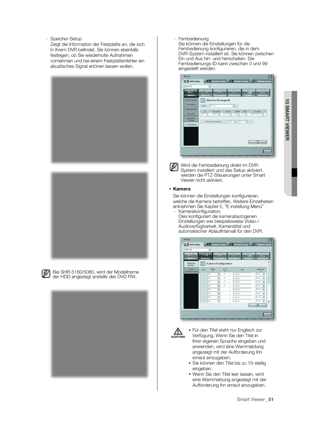 Samsung SHR-5160P, SHR-5082P/XEG, SHR-5162P/XEG, SHR-5080P manual  Kamera 