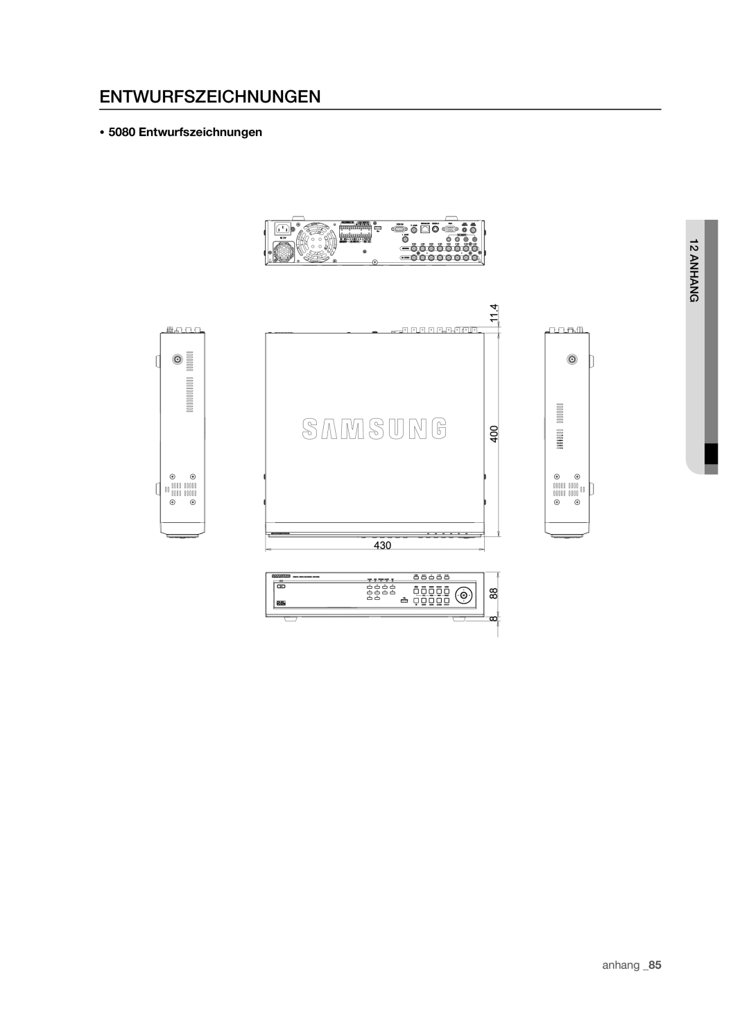 Samsung SHR-5082P/XEG, SHR-5160P, SHR-5162P/XEG, SHR-5080P manual  5080 Entwurfszeichnungen, anhang 
