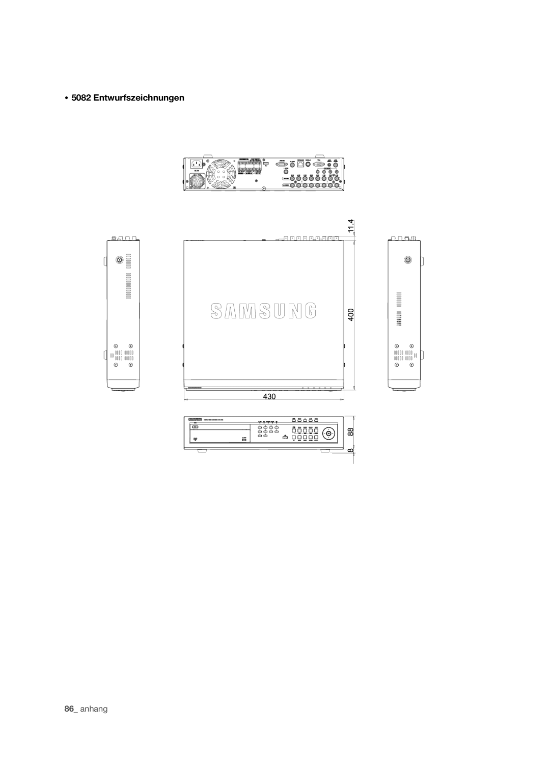 Samsung SHR-5082P/XEG, SHR-5160P, SHR-5162P/XEG, SHR-5080P manual  5082 Entwurfszeichnungen, anhang 