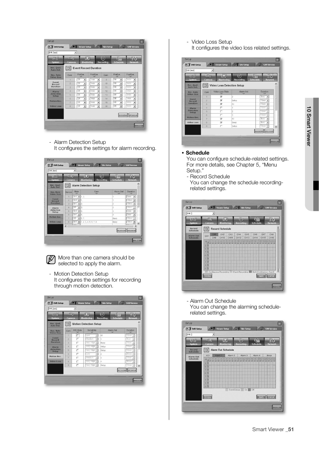 Samsung SHR-5082P/XET, SHR-5082P/XEG, SHR-5162P/XEG, SHR-5162P/XET, SHR-5082P/XEC, SHR-5162P/XEC, SHR-5162P/CZC manual  Schedule 