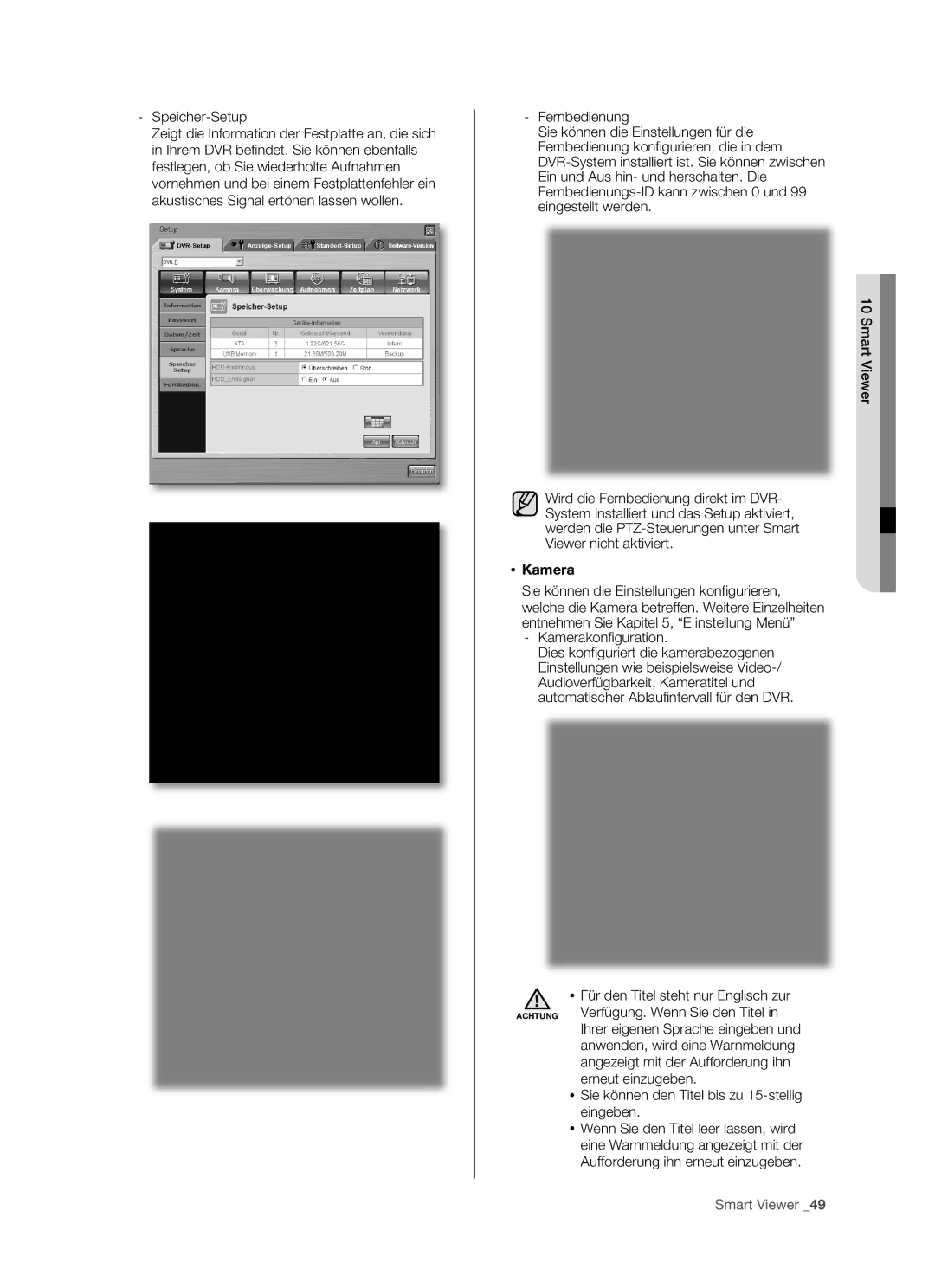 Samsung SHR-5162P/XEG, SHR-5082P/XEG manual  Kamera 