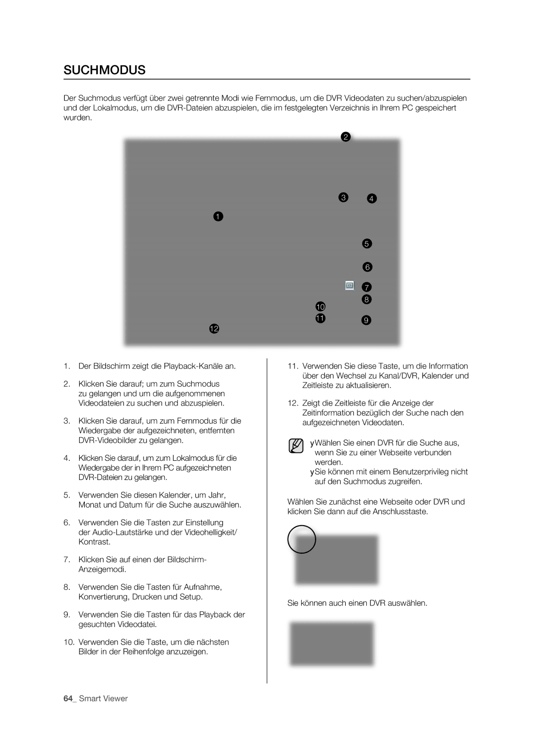 Samsung SHR-5082P/XEG, SHR-5162P/XEG manual Suchmodus 