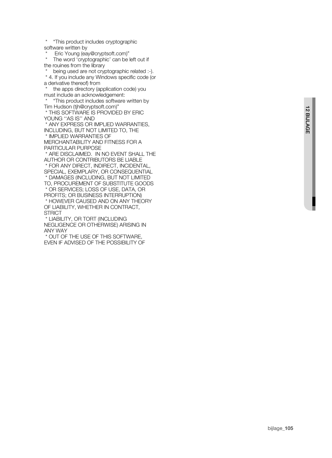 Samsung SHR-5160 manual This Software is Provided by Eric Young ‘‘AS IS’’ 