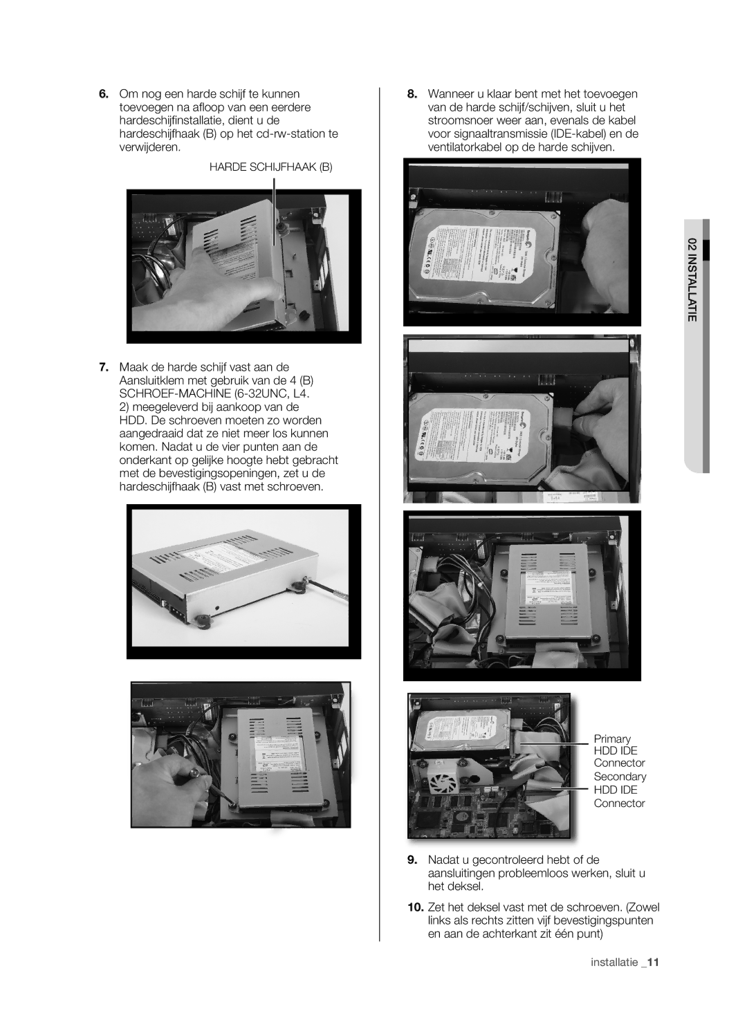 Samsung SHR-5160 manual Primary, Connector Secondary 