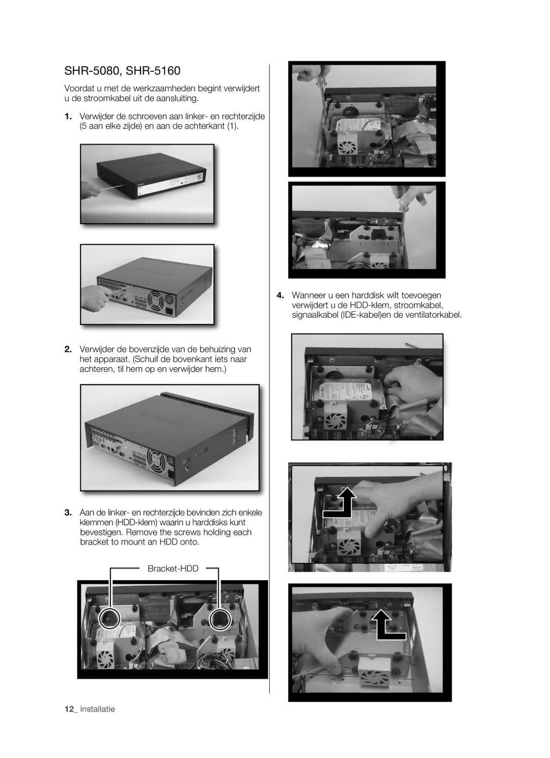 Samsung manual SHR-5080, SHR-5160, Bracket-HDD 