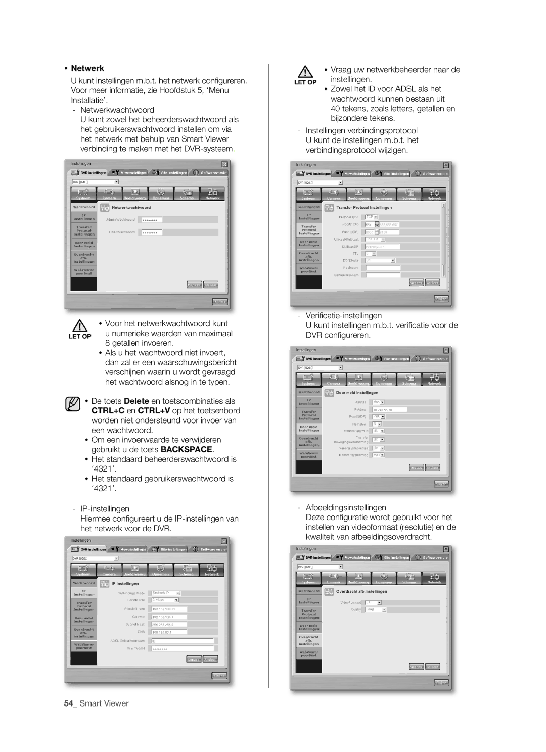 Samsung SHR-5160 manual  Netwerk 