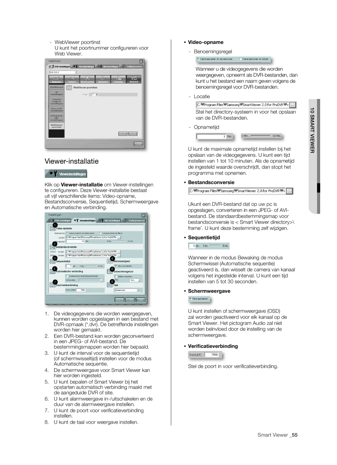 Samsung SHR-5160 manual Viewer-installatie 