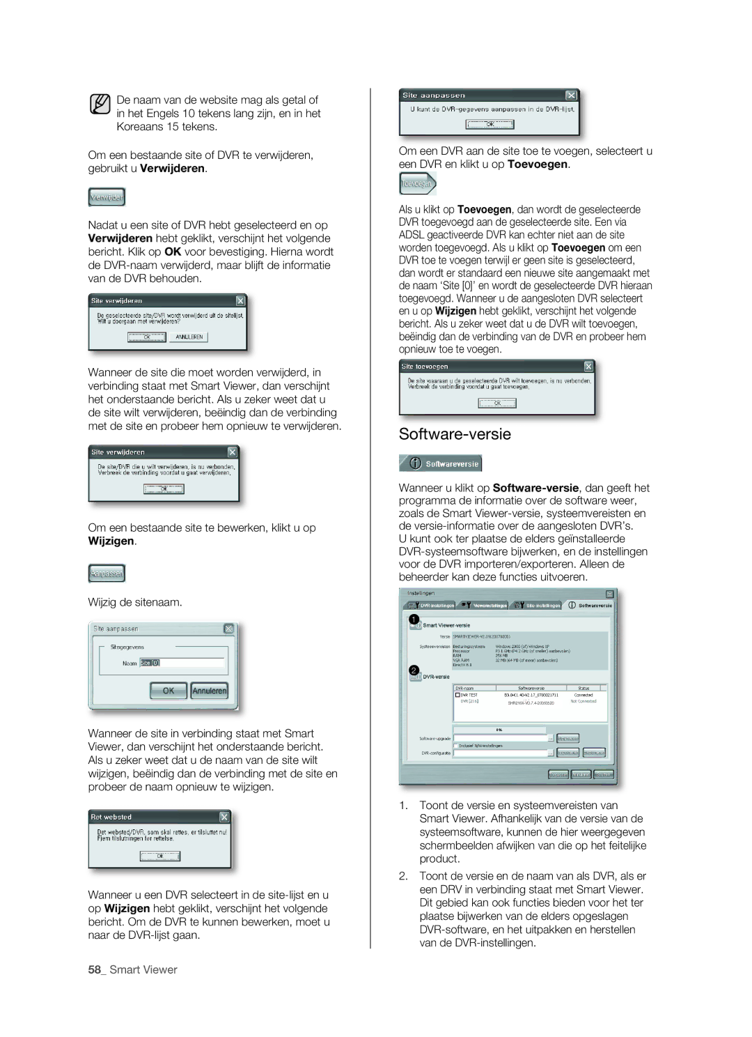 Samsung SHR-5160 manual Software-versie 