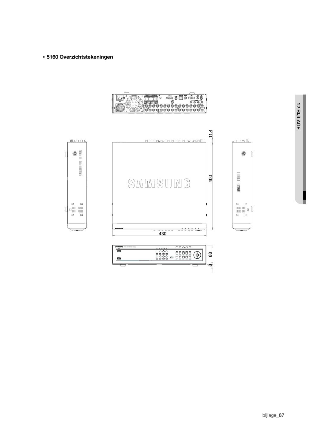 Samsung SHR-5160 manual  5160 Overzichtstekeningen 