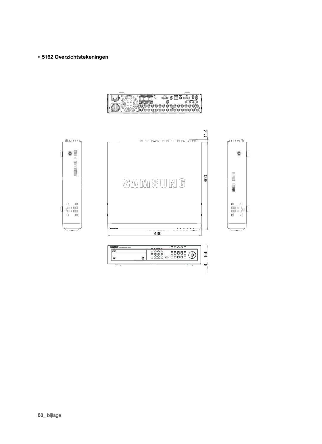 Samsung SHR-5160 manual  5162 Overzichtstekeningen 