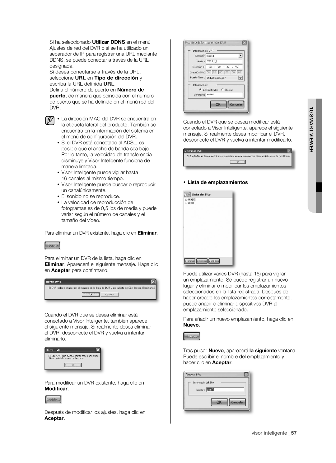 Samsung SHR-5160P/XEC, SHR-5082P/XEC, SHR-5162P/XEC, SHR-5080P/XEC manual  Lista de emplazamientos 