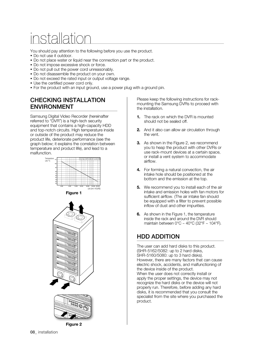 Samsung SHR-5082P/TRK, SHR-5082P/XEF, SHR-5162P/XEF, SHR-5082N manual Checking Installation Environment, HDD Addition 