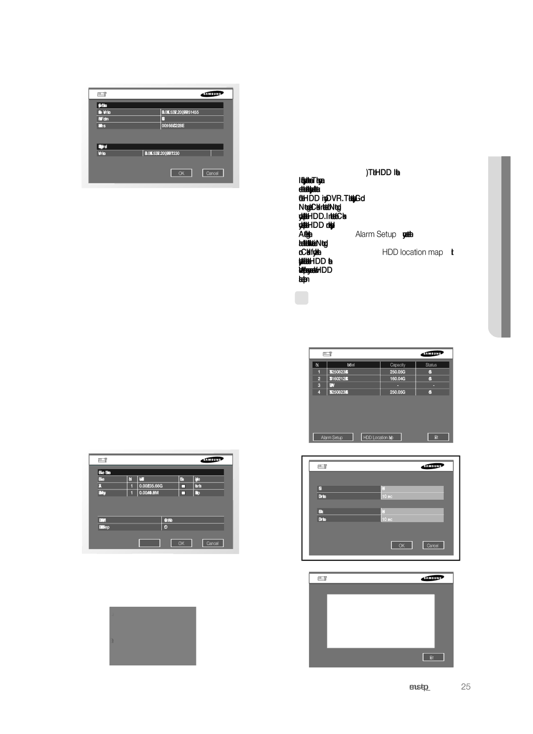 Samsung SHR-5082N, SHR-5082P/XEF, SHR-5162P/XEF, SHR-5082P/TRK, SHR-5162P/TRK System Information and Setup, Storage Setup 