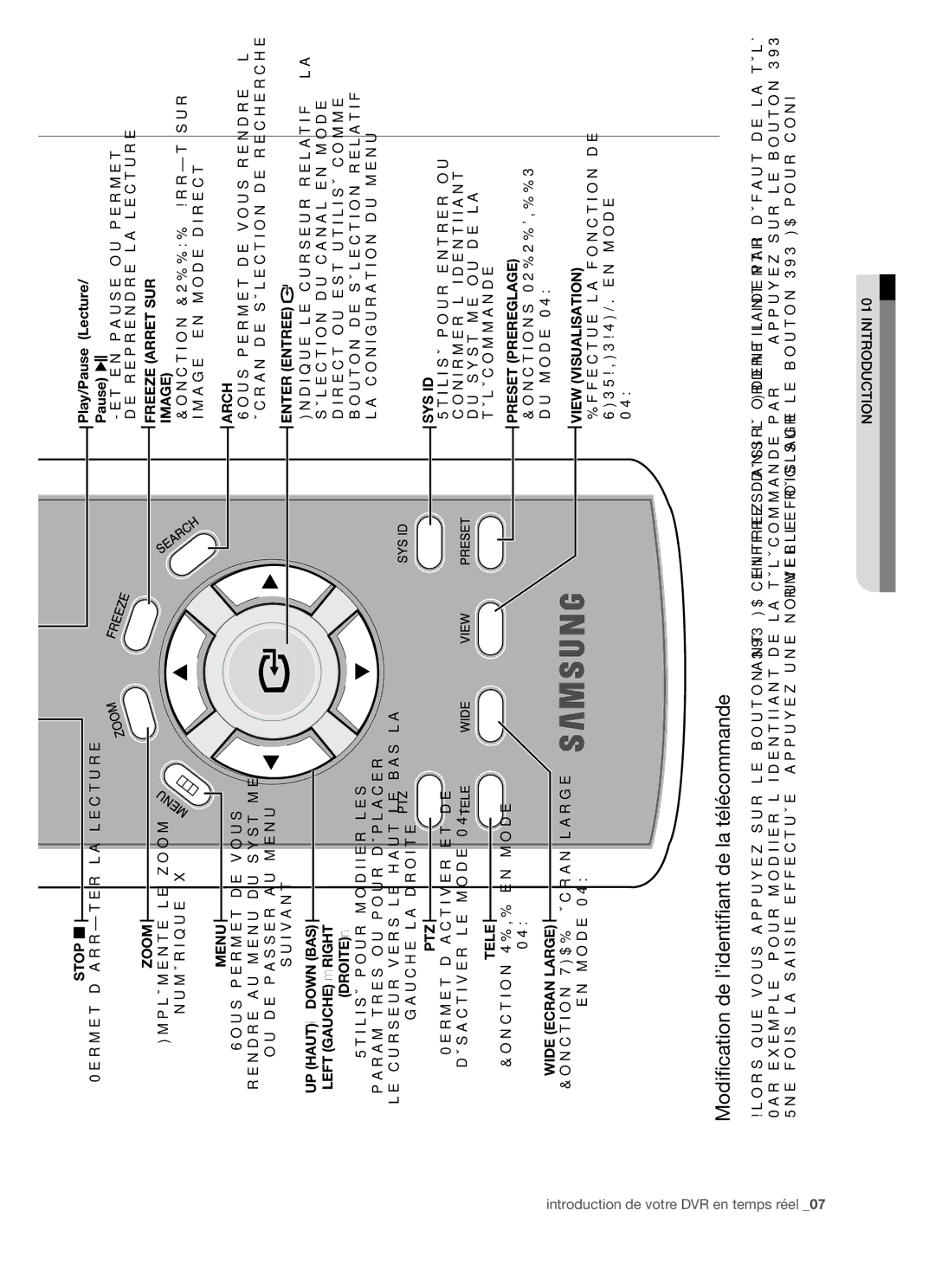 Samsung SHR-5162P/XEF, SHR-5082P/XEF manual Modiﬁcation de l’identiﬁant de la télécommande, Menu Vous permet de vous 