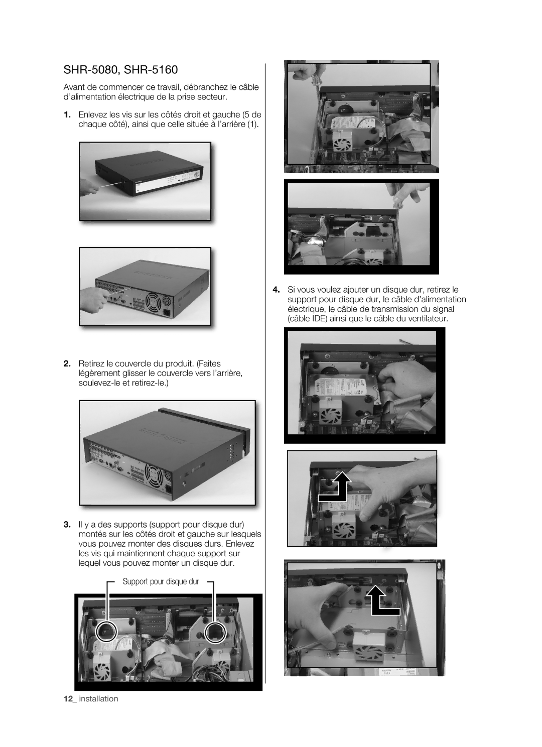 Samsung SHR-5082P/XEF, SHR-5162P/XEF manual SHR-5080, SHR-5160 