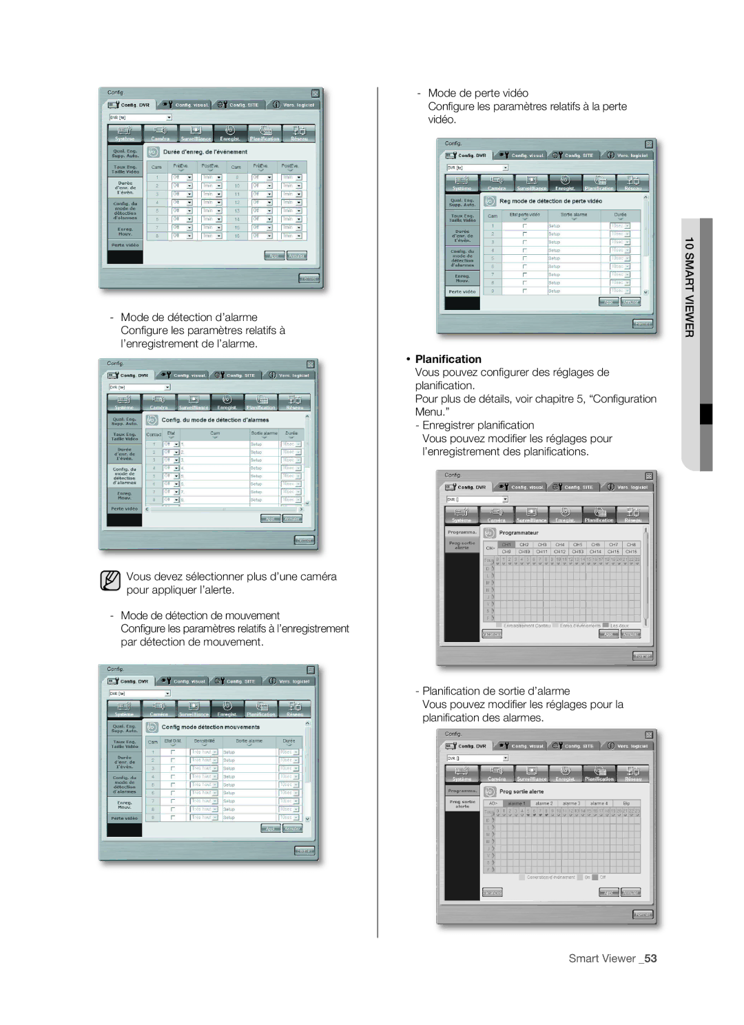 Samsung SHR-5082P/XEF, SHR-5162P/XEF manual  Planiﬁcation 