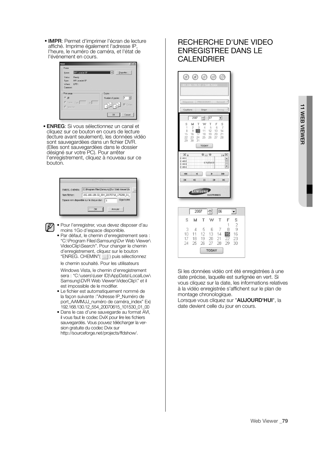 Samsung SHR-5162P/XEF, SHR-5082P/XEF manual Recherche Dune Video Enregistree Dans LE Calendrier 