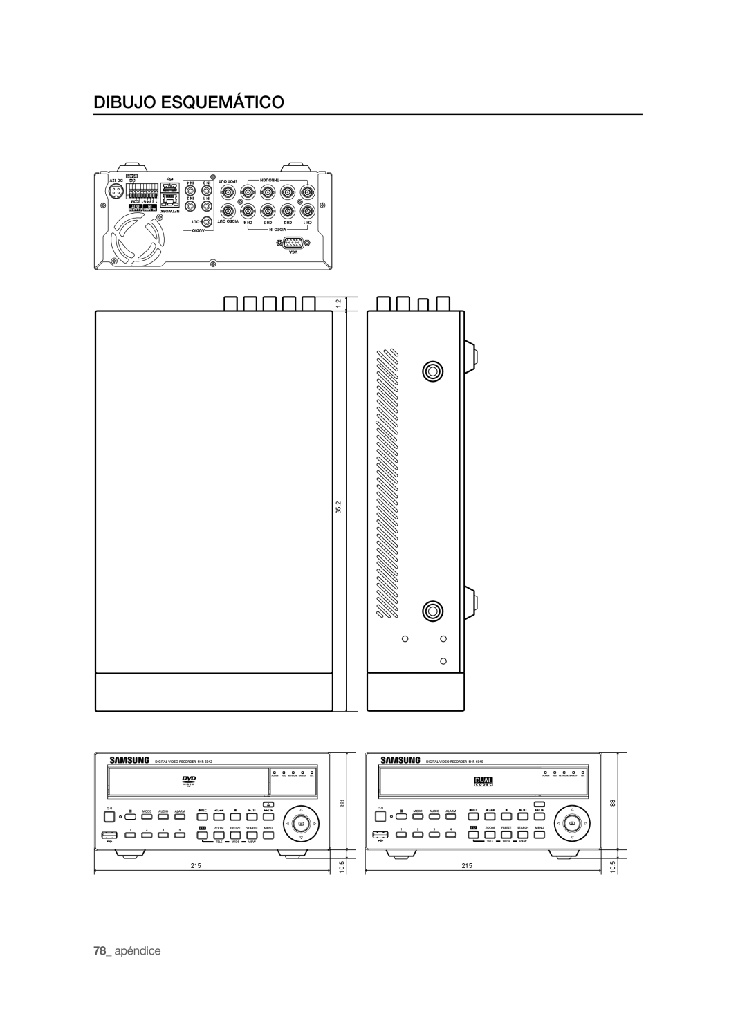 Samsung SHR-6040P, SHR-6042P manual Dibujo Esquemático, 78 apéndice 