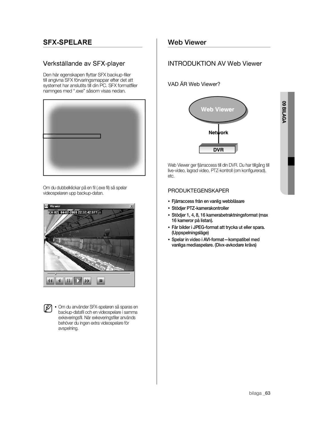 Samsung SHR-6042P manual Sfx-Spelare, Verkställande av SFX-player, Introduktion AV Web Viewer 