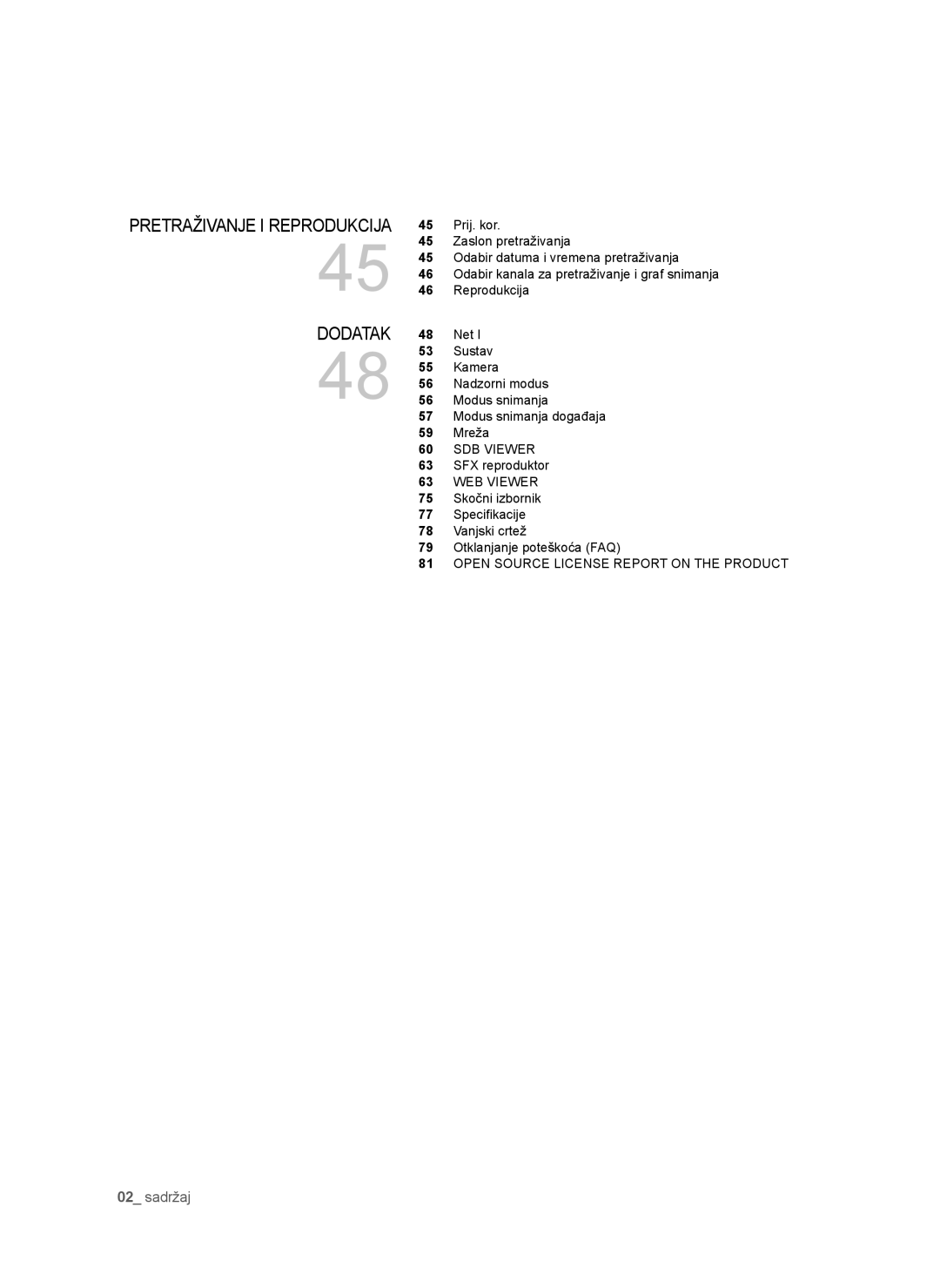 Samsung SHR-6042P manual Dodatak 