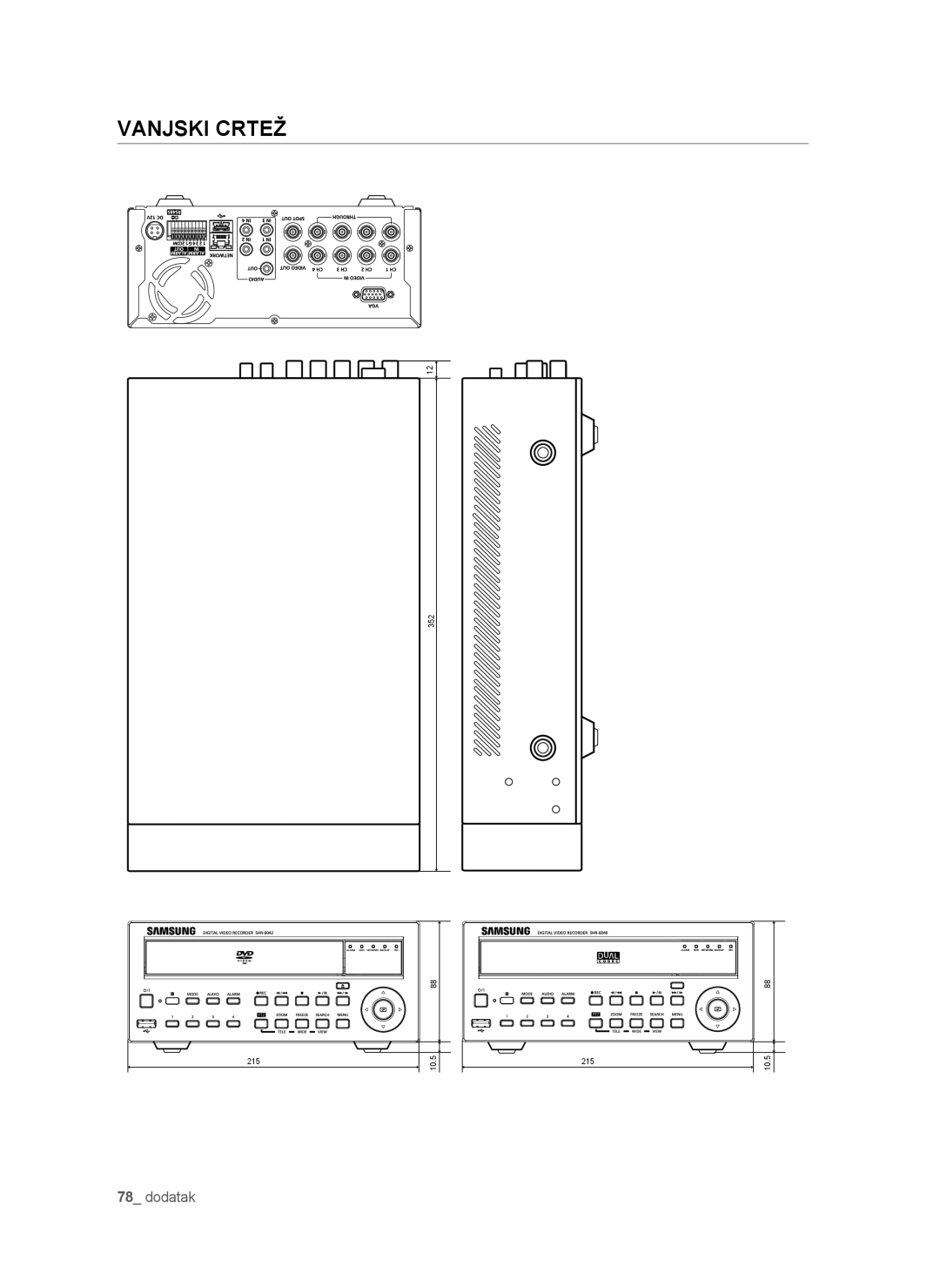 Samsung SHR-6042P manual Vanjski Crtež 