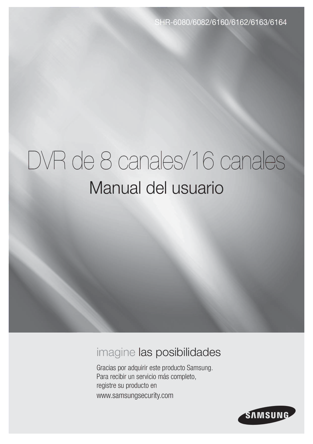 Samsung SHR-6160P, SHR-6080P, SHR-6082P, SHR-6162P manual DVR de 8 canales/16 canales 