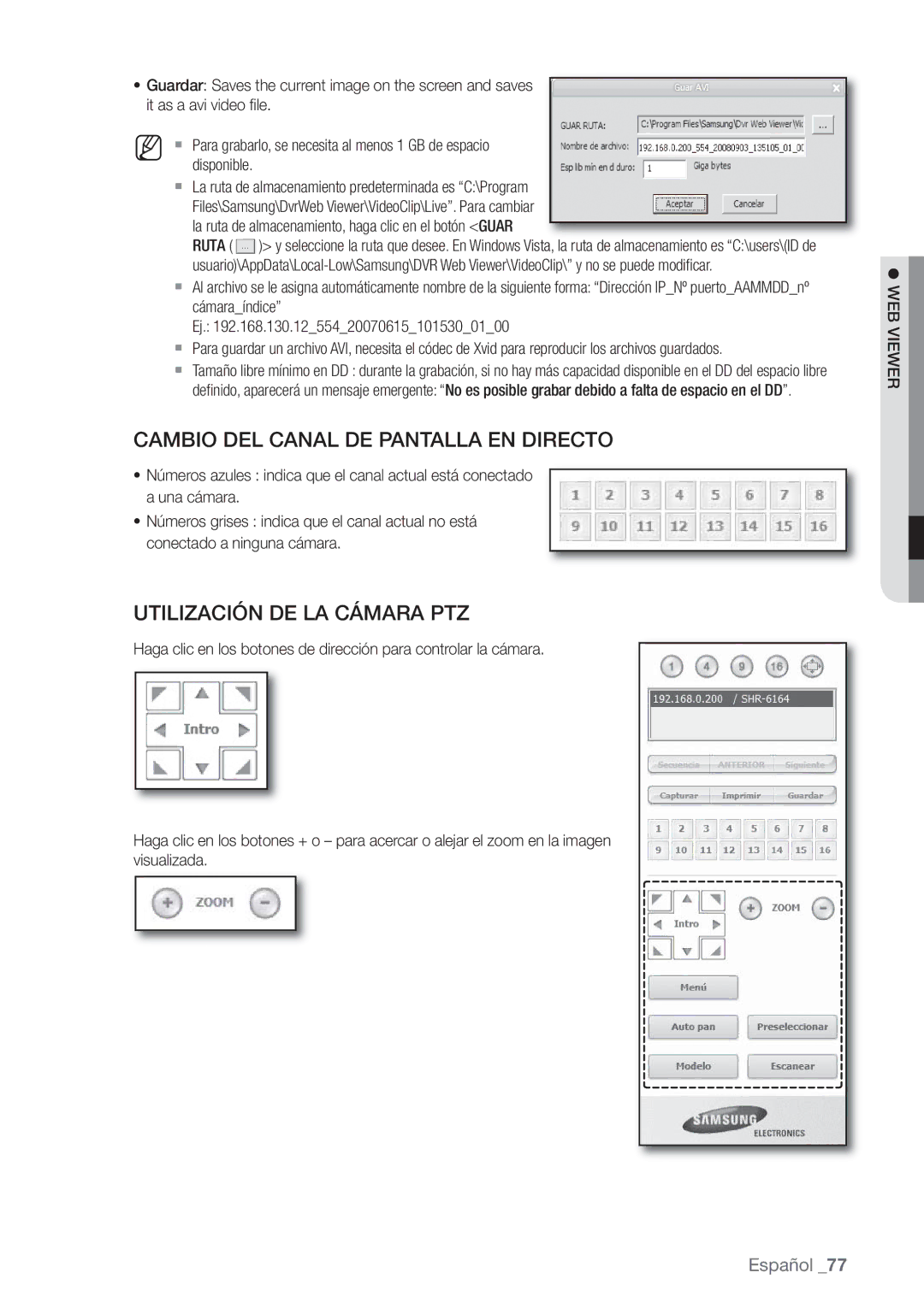 Samsung SHR-6160P, SHR-6080P, SHR-6082P, SHR-6162P manual Cambio DEL Canal DE Pantalla EN Directo 