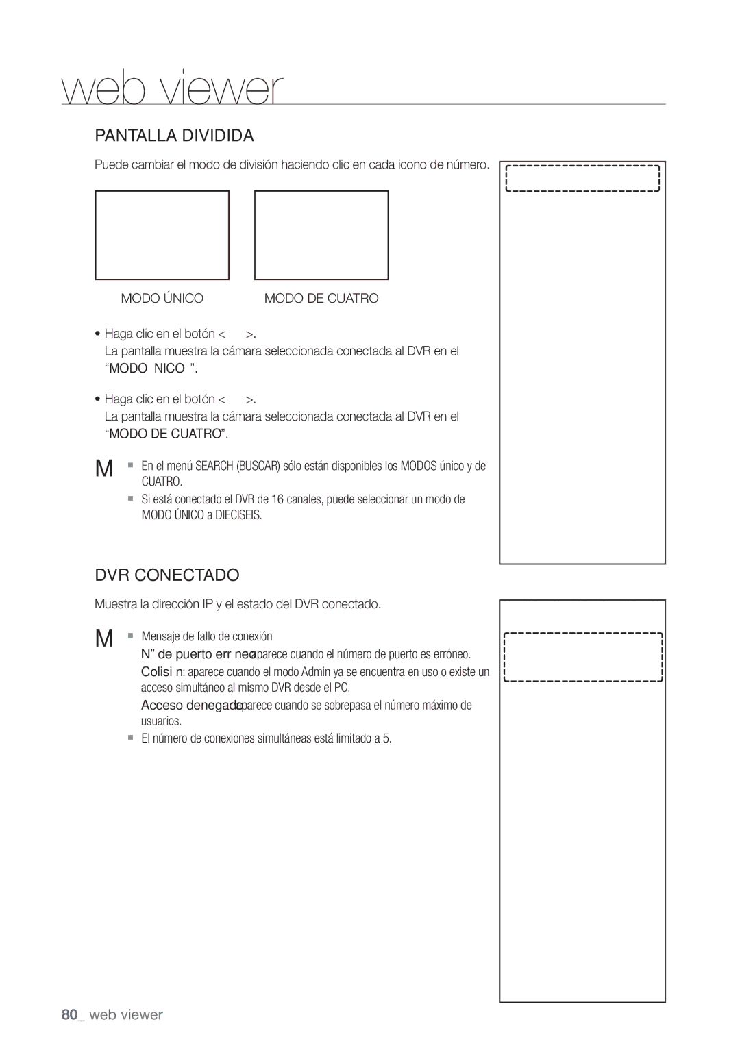 Samsung SHR-6080P, SHR-6160P, SHR-6082P, SHR-6162P manual Modo Único, Cuatro 