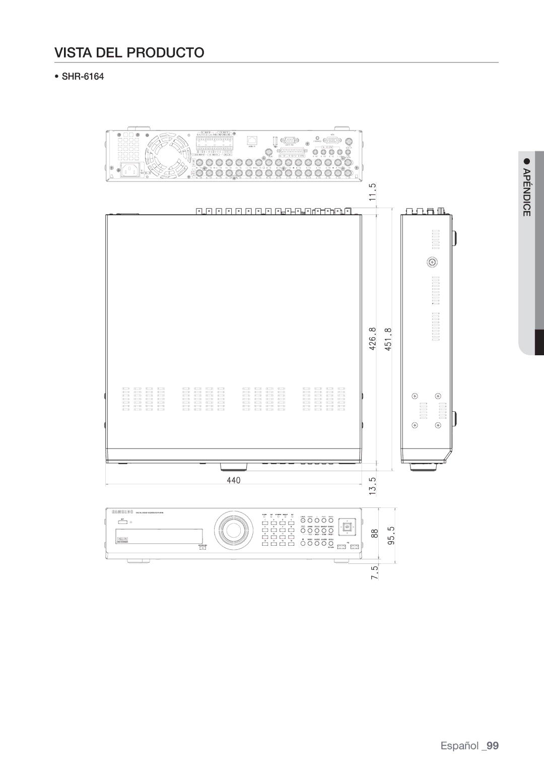 Samsung SHR-6162P, SHR-6080P, SHR-6160P, SHR-6082P manual Vista DEL Producto, SHR-6164 