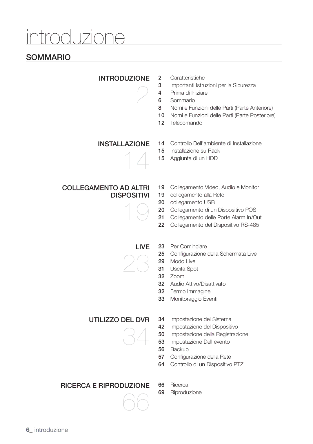 Samsung SHR-6082P, SHR-6162P manual Sommario 