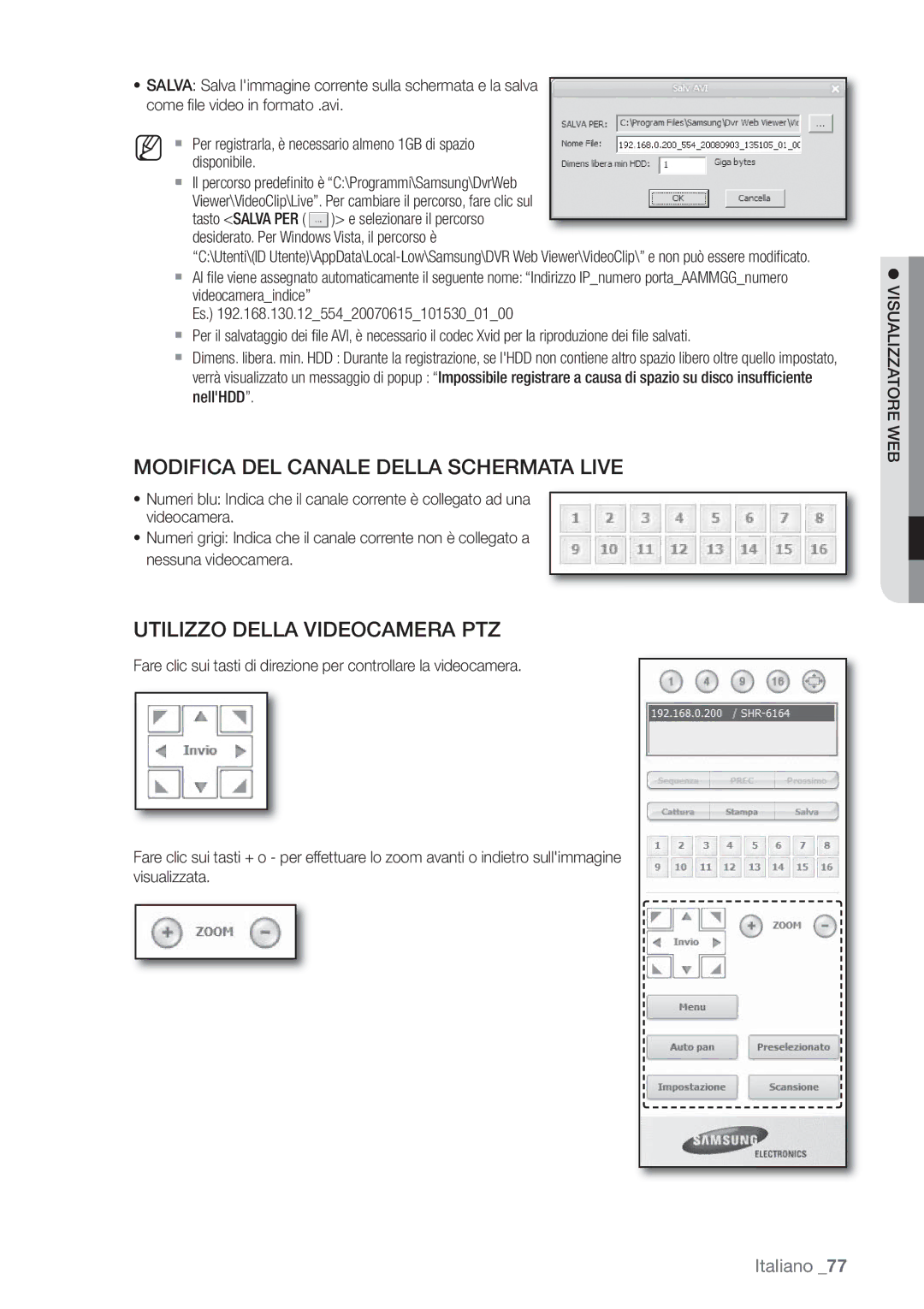 Samsung SHR-6162P, SHR-6082P manual Modifica DEL Canale Della Schermata Live 