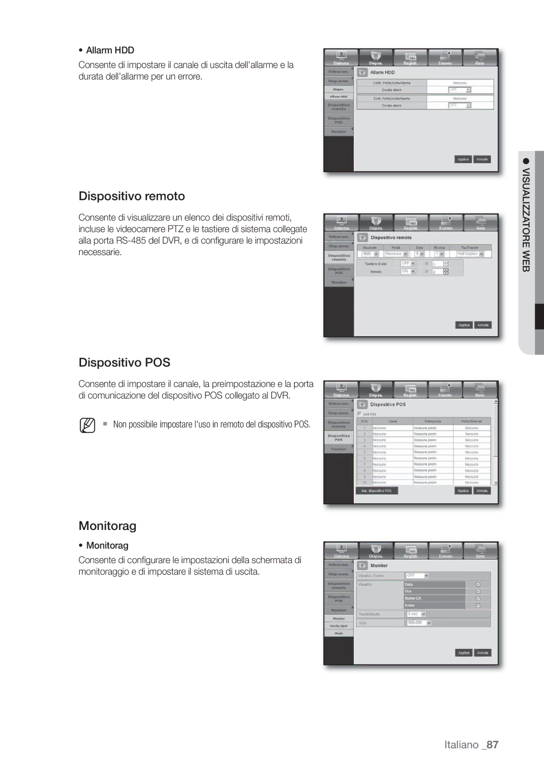 Samsung SHR-6162P, SHR-6082P manual Dispositivo remoto, Dispositivo POS, Monitorag 