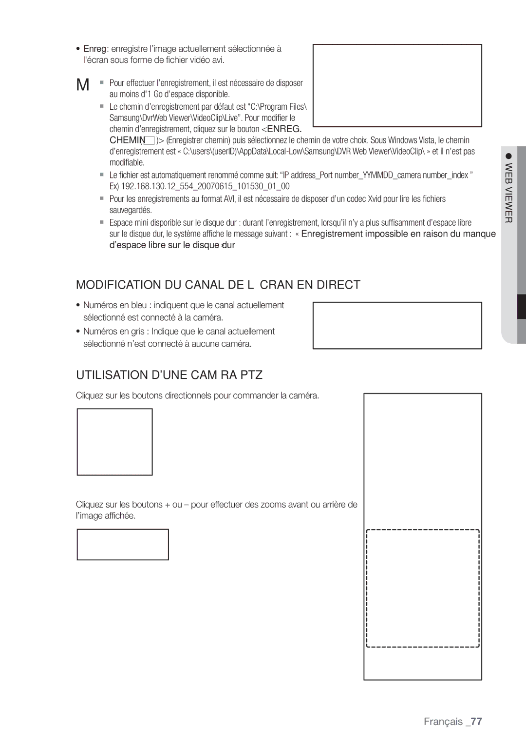 Samsung SHR-6164P, SHR-6162P manual Modification DU Canal DE L’ÉCRAN EN Direct 