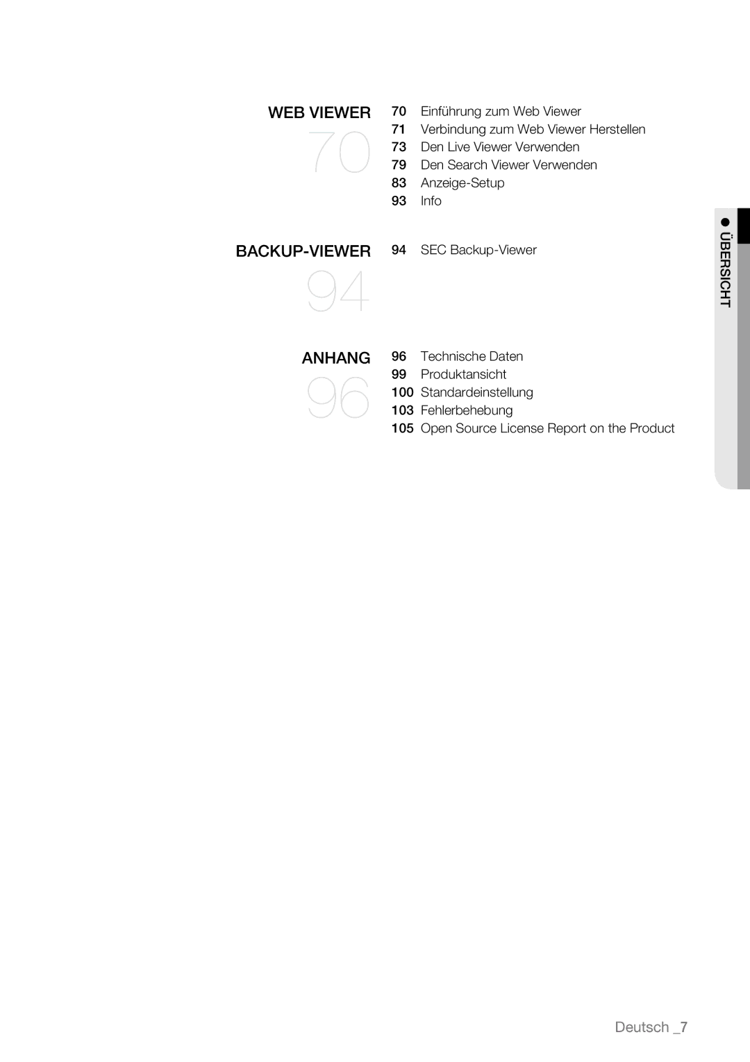 Samsung SHR-6160P, SHR-6163P, SHR-6080P, SHR-6082P, SHR-6162P manual Deutsch 