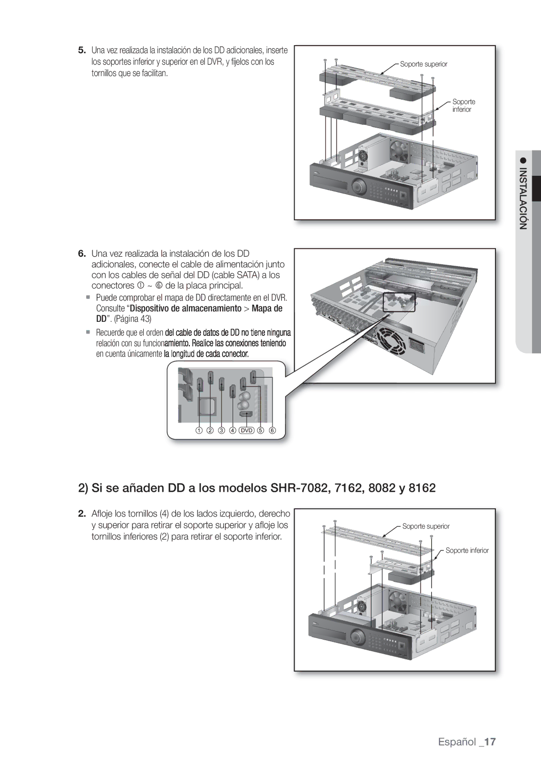 Samsung SHR-8080P, SHR-7162P, SHR-8082P, SHR-8162P, SHR-7082P, SHR-7080P Si se añaden DD a los modelos SHR-7082, 7162, 8082 y 