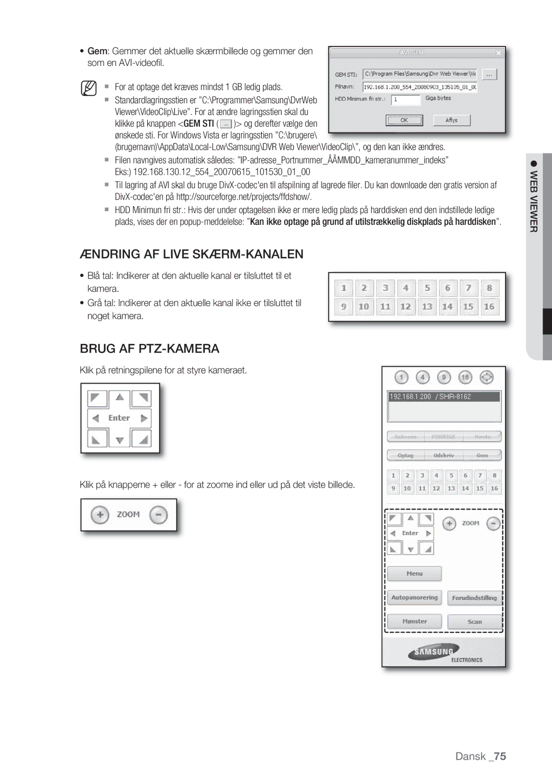 Samsung SHR-7082P, SHR-7162P, SHR-8082P, SHR-8162P manual Ændring AF Live SKÆRM-KANALEN 