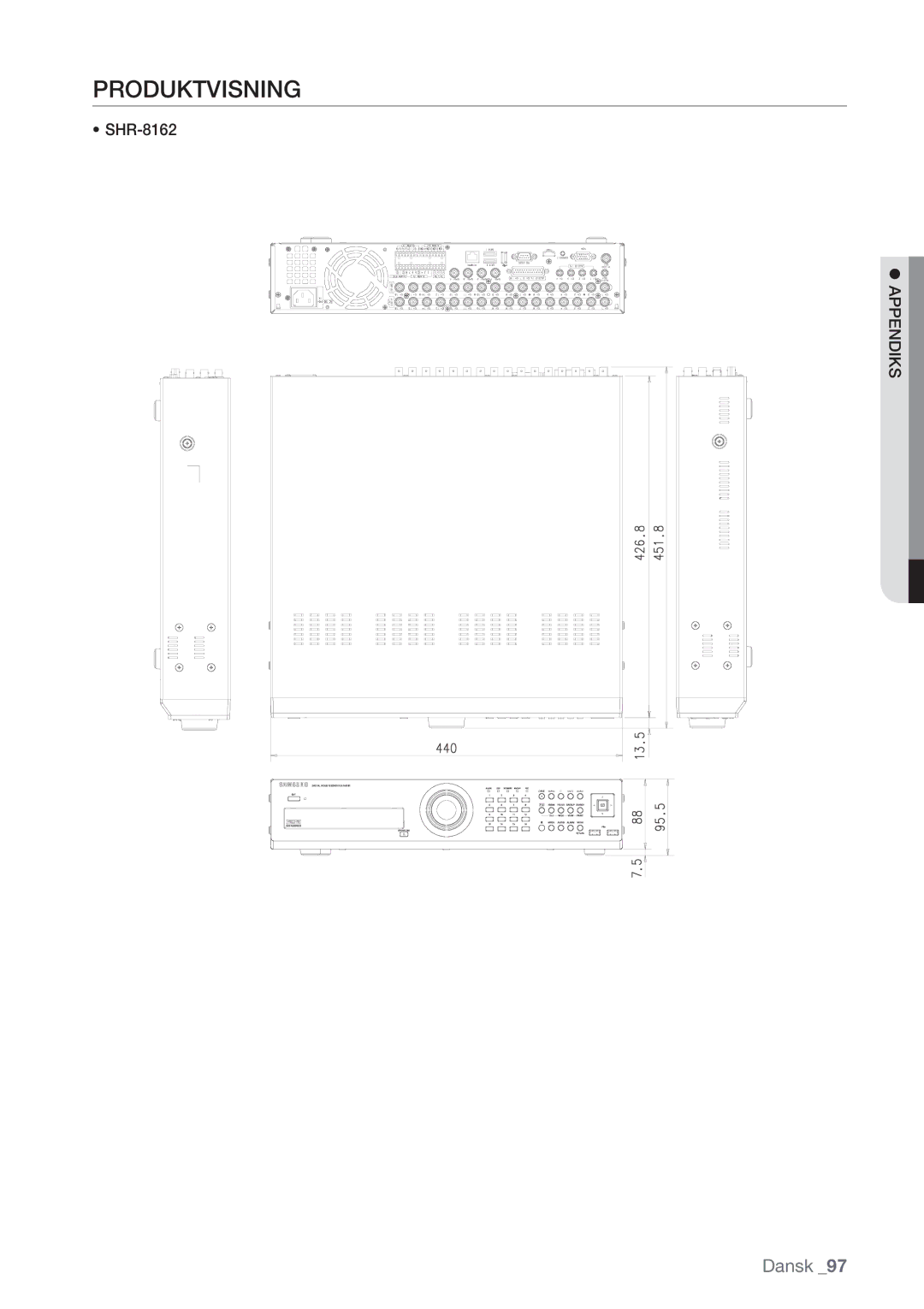 Samsung SHR-8082P, SHR-7162P, SHR-8162P, SHR-7082P manual Produktvisning 