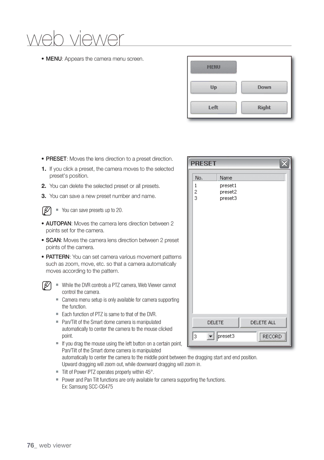 Samsung SHR-7082P, SHR-8160P, SHR-7162P, SHR-8082P, SHR-8162P, SHR-7080P, SHR-7160P, SHR-8080P manual Web viewer 