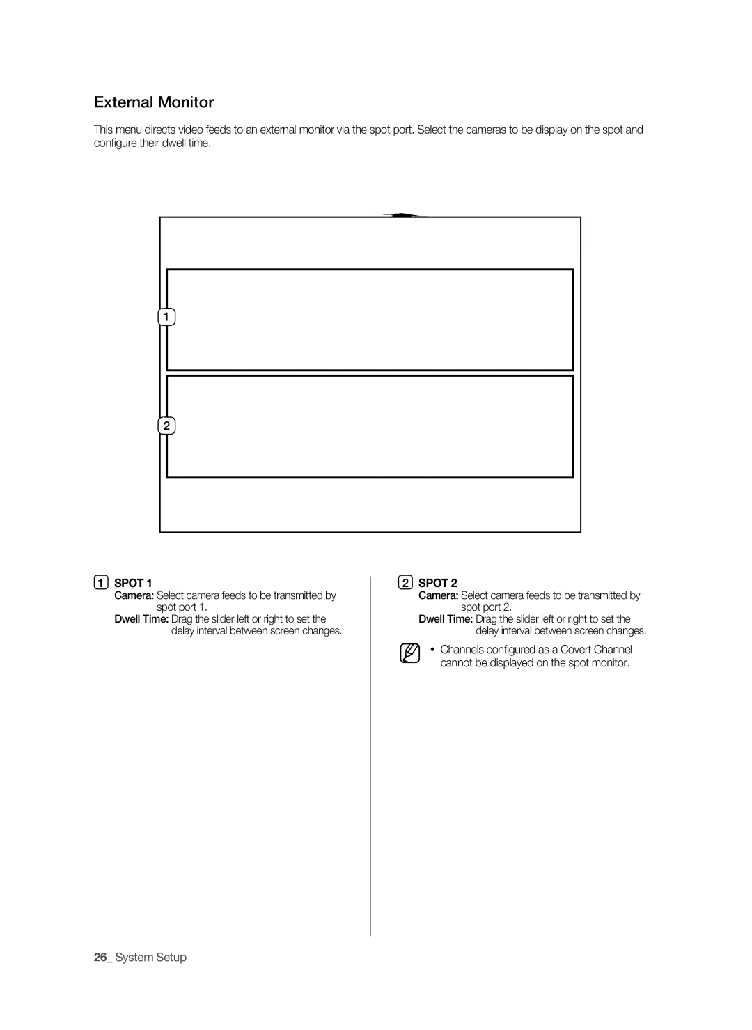 Samsung SHR-9716 user manual External monitor, SpOT 