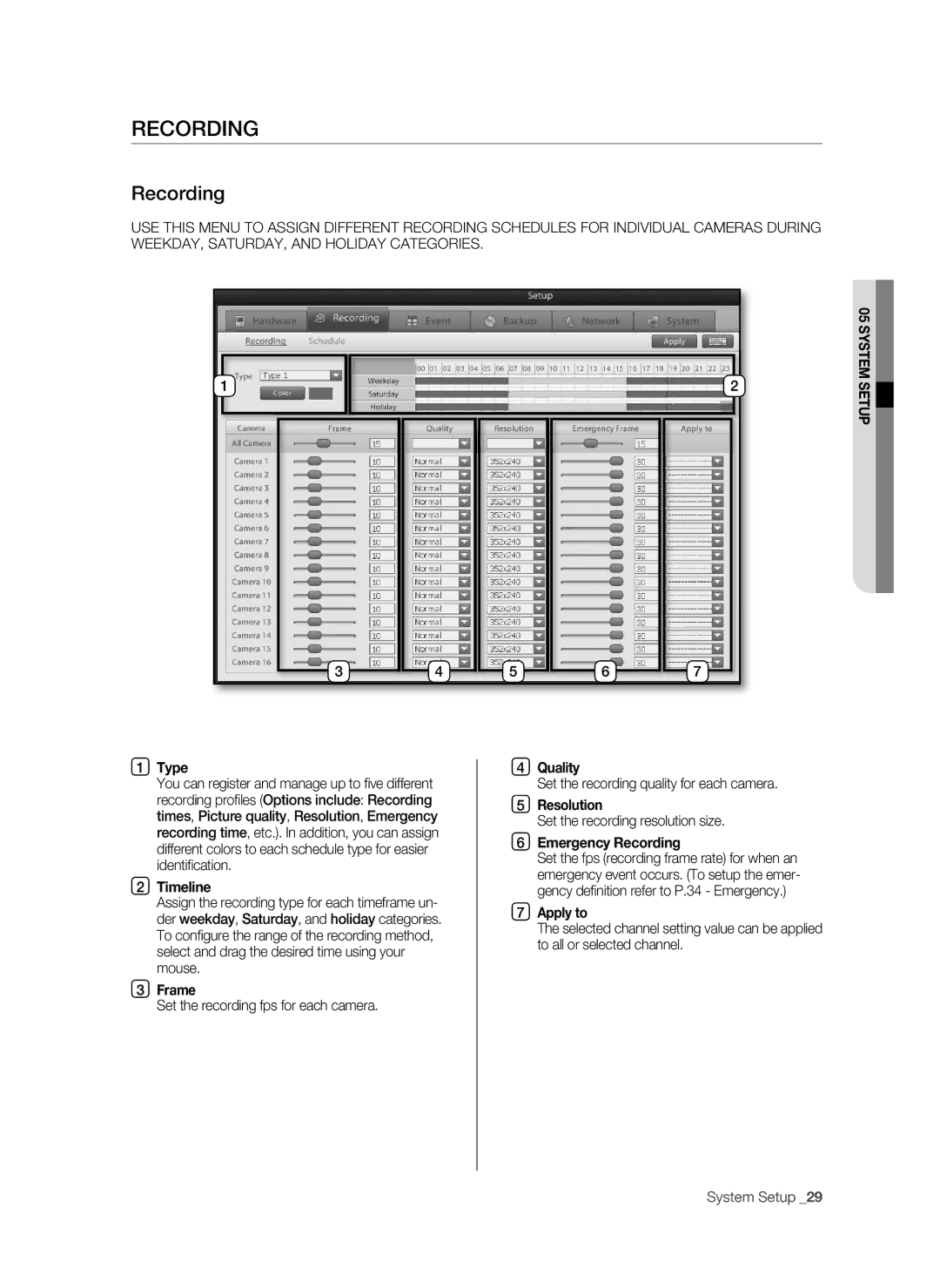 Samsung SHR-9716 user manual Recording 