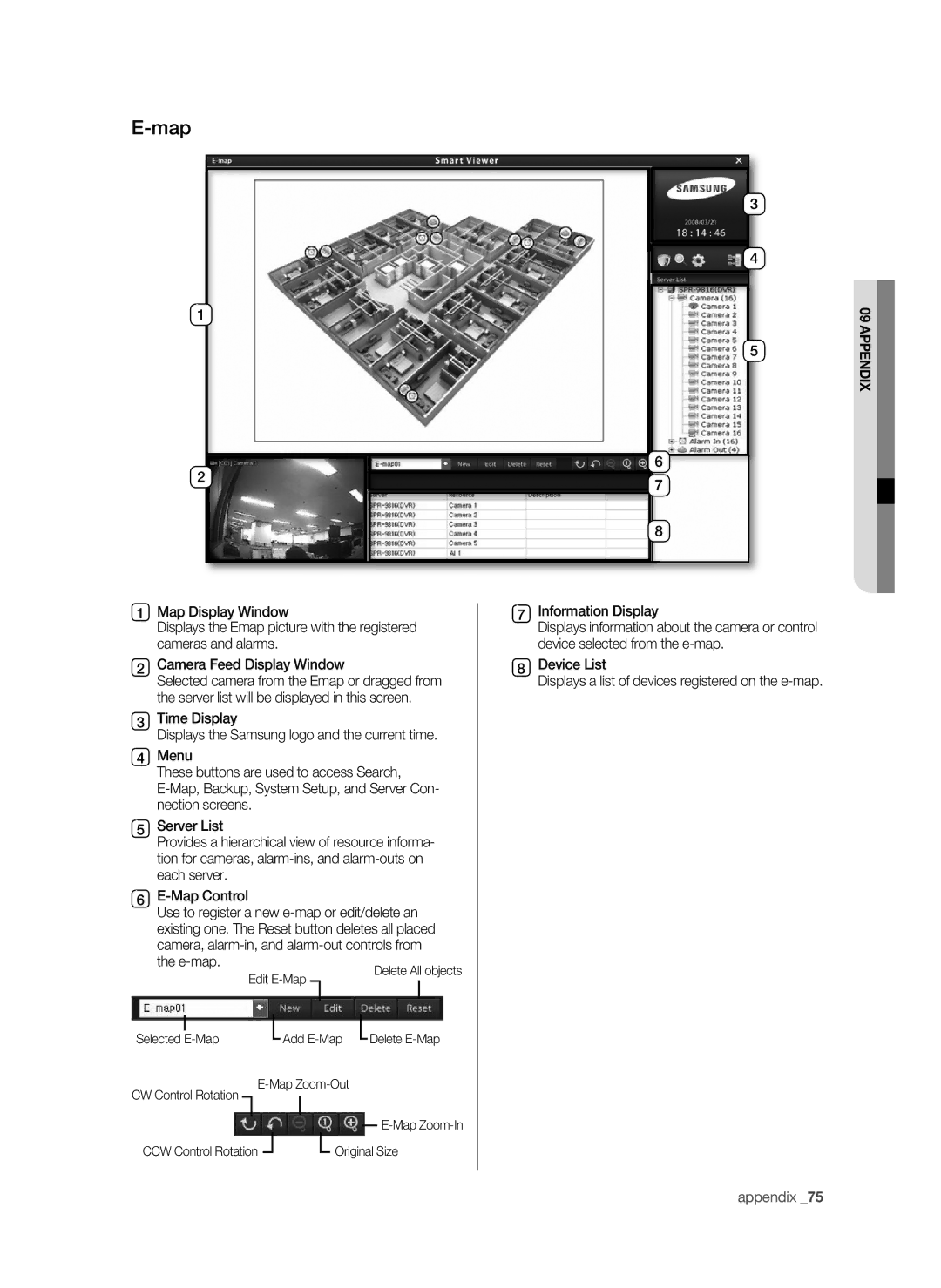 Samsung SHR-9716 user manual Map, E-map 