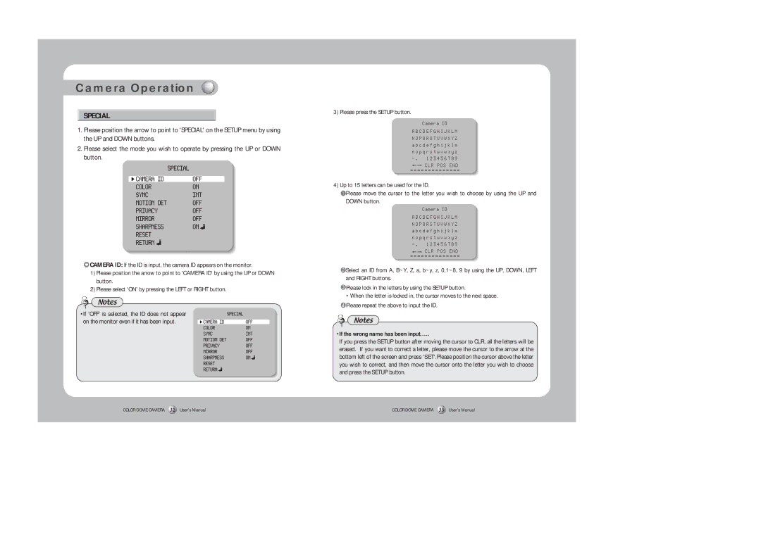 Samsung SID-450 instruction manual Special, Please press the Setup button 