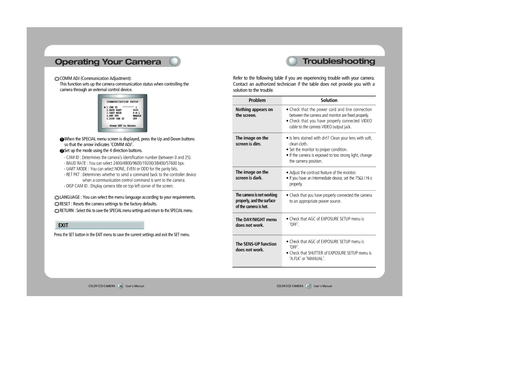 Samsung SID-560 user manual Troubleshooting, Exit 