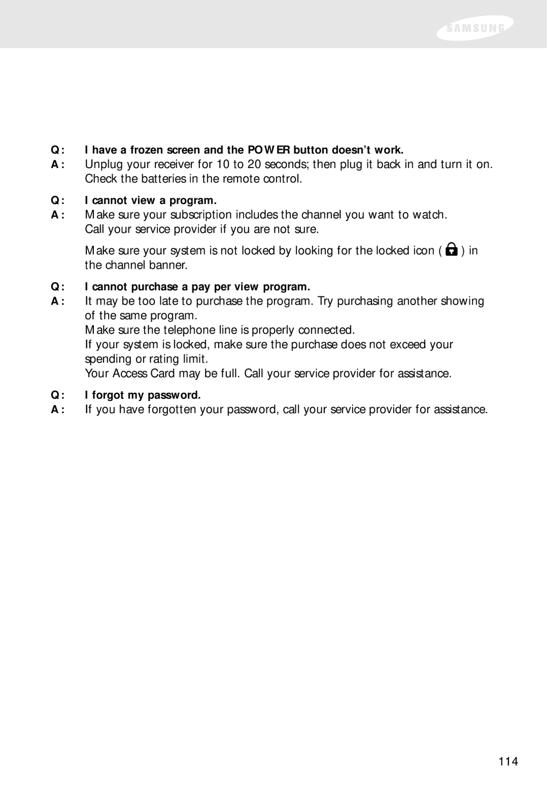 Samsung SIR-S300W, SIR-S310W owner manual Forgot my password 