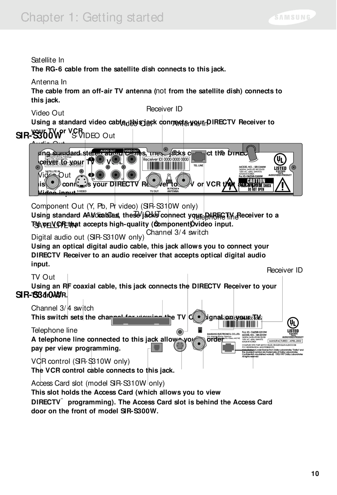 Samsung SIR-S300W, SIR-S310W owner manual Satellite 