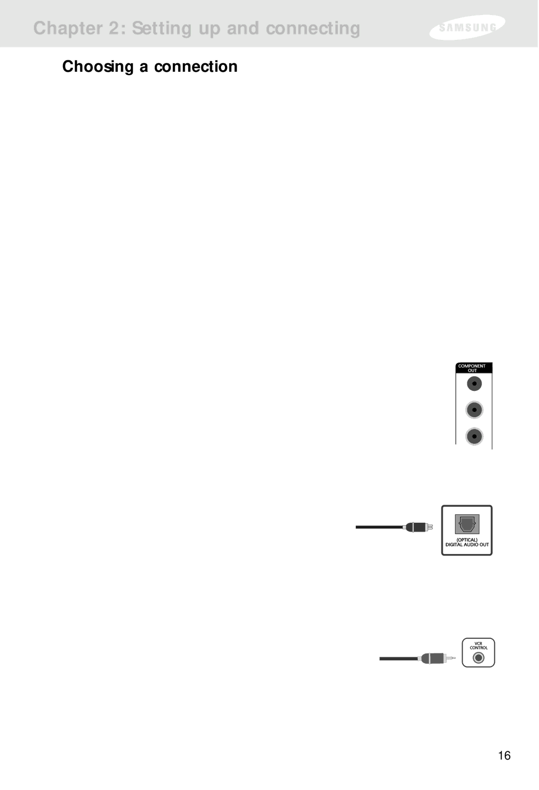 Samsung SIR-S300W, SIR-S310W owner manual Choosing a connection 